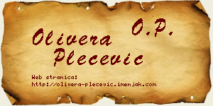 Olivera Plećević vizit kartica